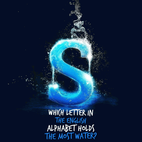 Which letter in the English alphabet holds the most water?