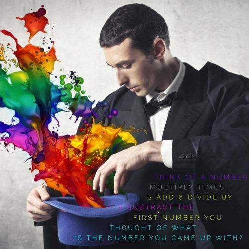 Think of a number

Multiply times 2

Add 6

Divide by 2

Subtract the first number you thought of

What is the number you came up with?