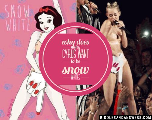 Why does Miley Cyrus want to be Snow White?