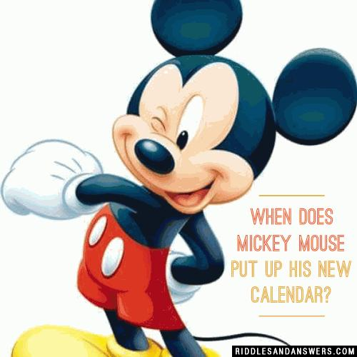 When does Mickey Mouse put up his new calendar?