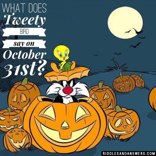 What does Tweety Bird say on October 31st?