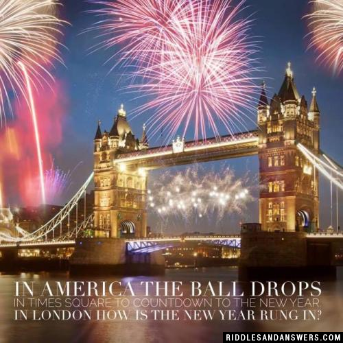 In America the ball drops in Times Square to countdown to the New Year. In London how is the New Year rung in?