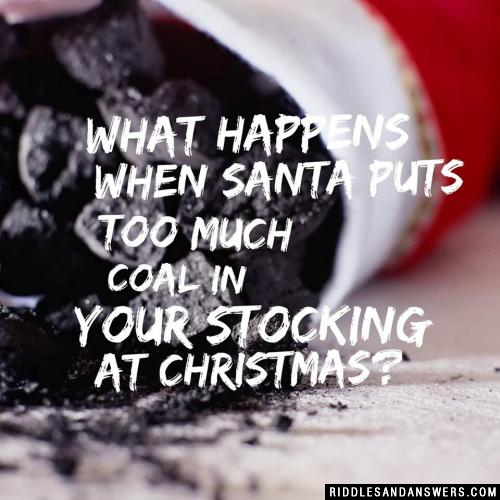 What happens when Santa puts too much coal in your stocking at Christmas?