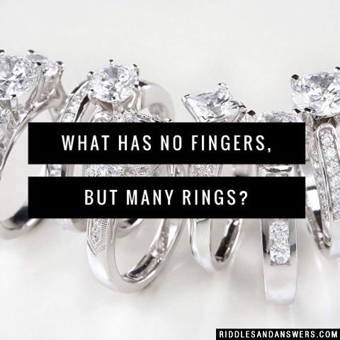 What has no fingers, but many rings?