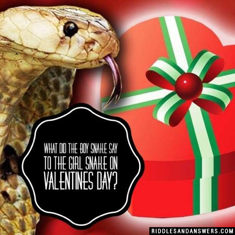 What did the boy snake say to the girl snake on Valentines Day?