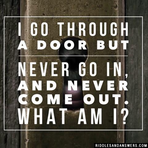 I go through a door but never go in, and never come out. What am I?