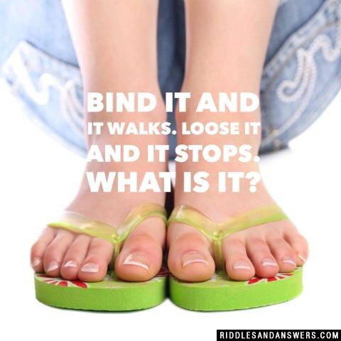 Bind it and it walks. Loose it and it stops. What is it?