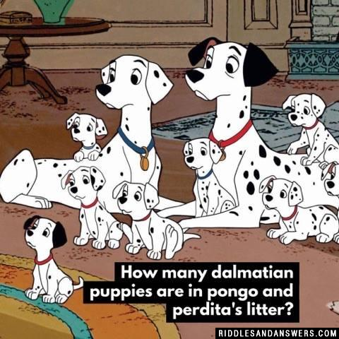 How many dalmatian puppies are in pongo and perdita's litter?