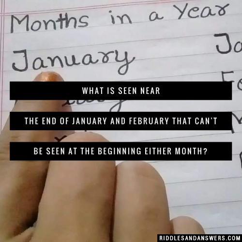 What is seen near the end of January and February that can't be seen at the beginning either month?