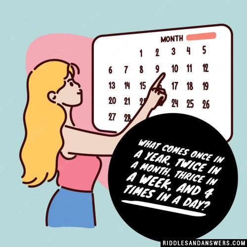What Comes Once In A Year Twice In A Month Riddle What Comes Once In A Year Twice In A Month Riddle